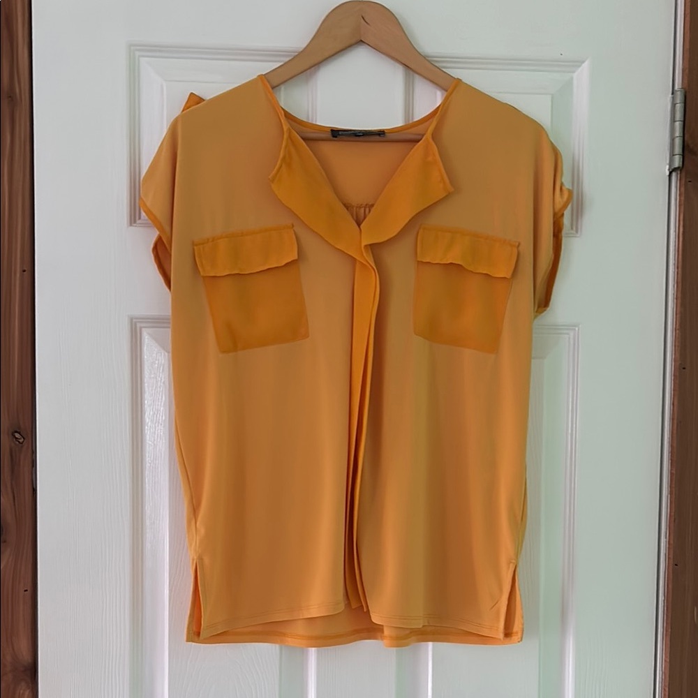 Jones New York Yellow Dolman Sleeve Blouse